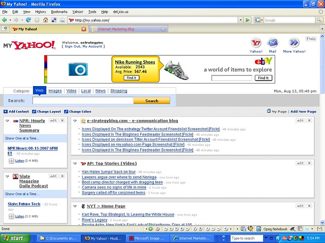 640x480 Icons Displayed