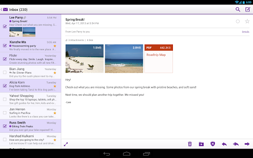 512x320 Yahoo! Mail New Tablet Layout Android Cowboyandroid Cowboy