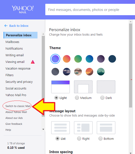 569x649 How To Switch Back To Old Version Yahoo Mail Classic View