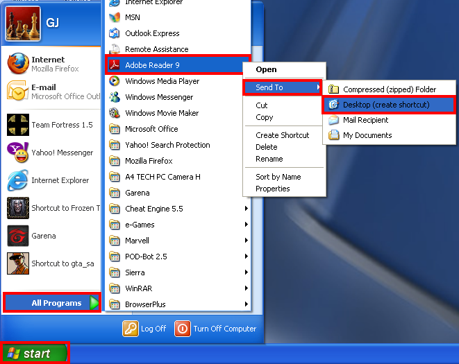 661x525 General Computers Create Desktop Shortcut Icon From All Programs Menu