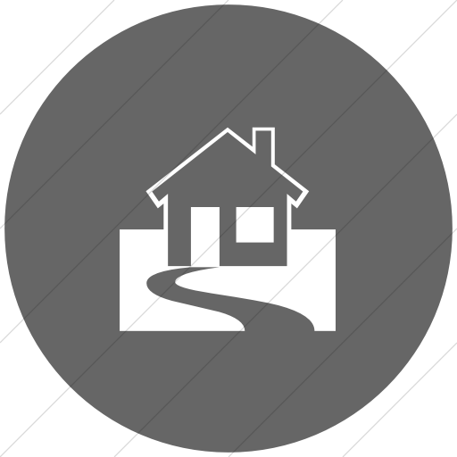 512x512 Iconsetc Flat Circle White On Gray Classica Home With Yard Icon