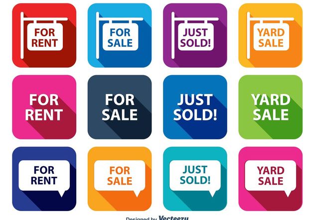 632x442 Trendy Long Shadow Sale Vector Icon Set Free Vector Download