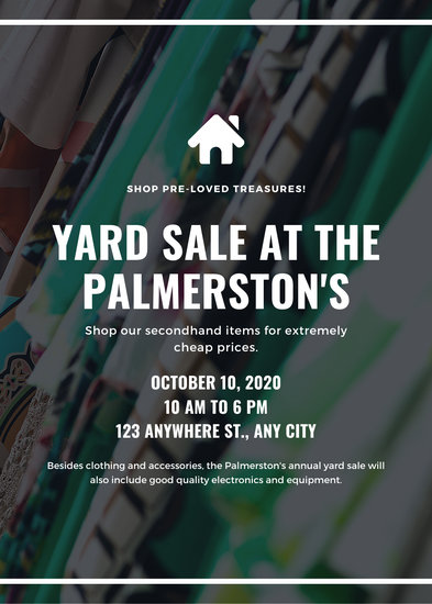 393x550 Black Photo Icon And Border Yard Sale Flyer