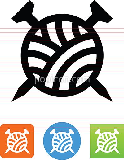 400x514 Knitting Needles Yarn Icon