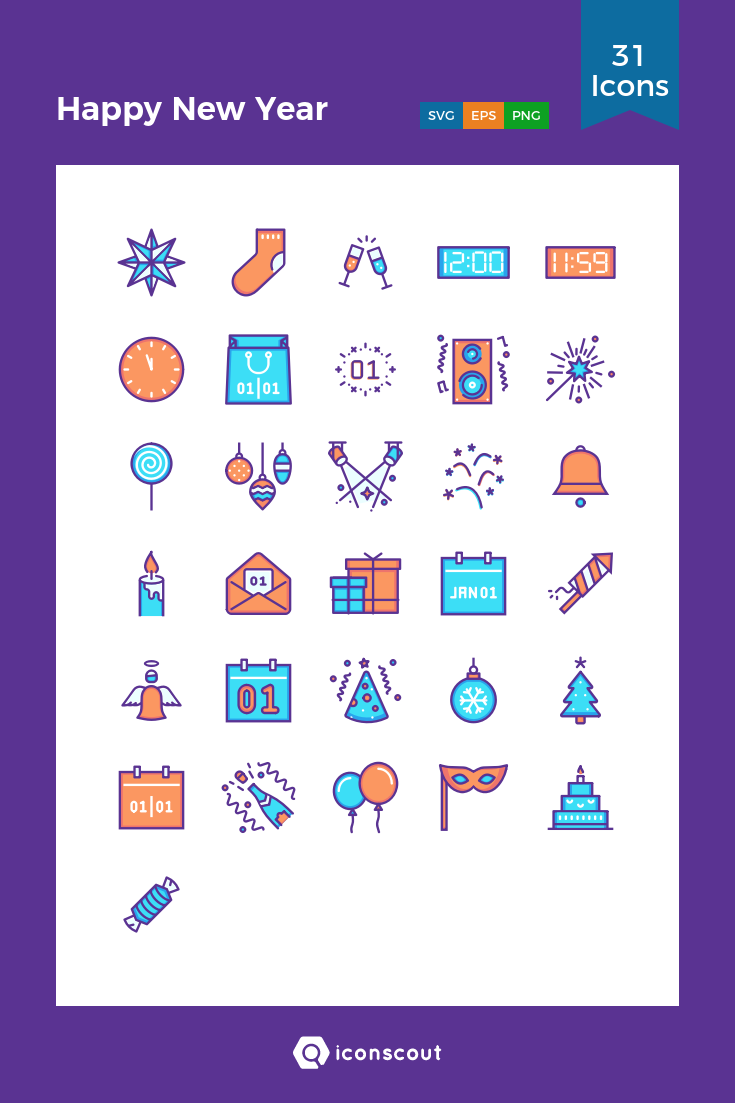 735x1103 Happy New Year Icon Pack