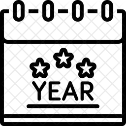256x256 Year Icon Of Line Style