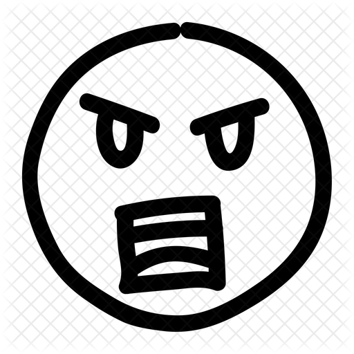 512x512 Yelling Emoji Icon Of Doodle Style