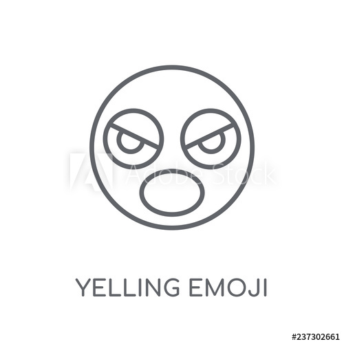 500x500 Yelling Emoji Linear Icon Modern Outline Yelling Emoji Logo