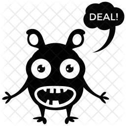 256x256 Monster Yelling Icon Of Glyph Style
