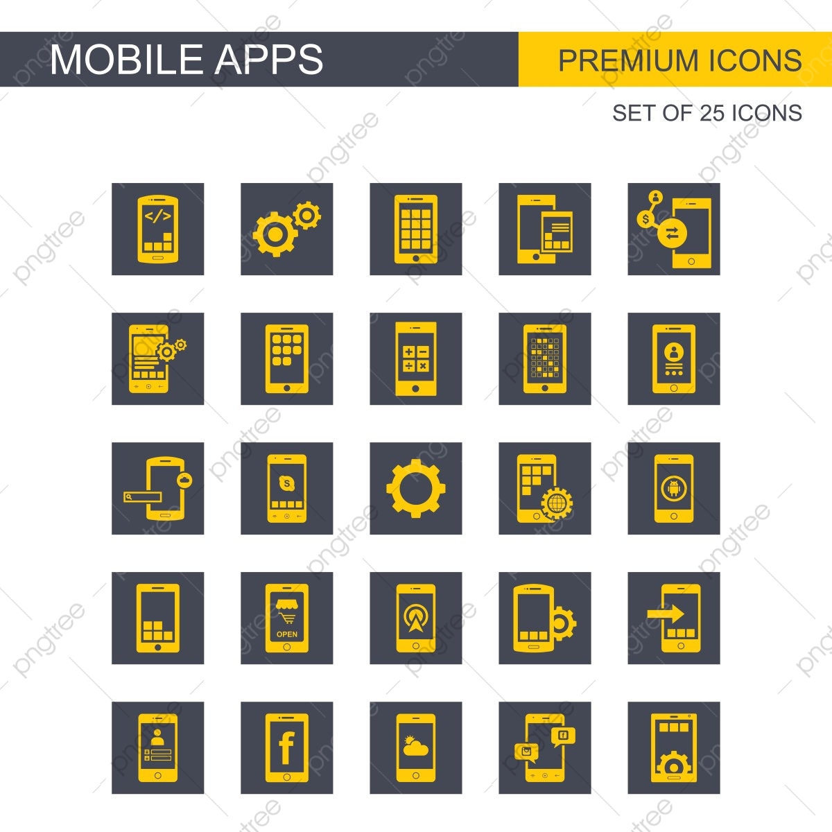 1200x1200 Mobile Apps Icons Set, Icon, App, Icons Png And Vector