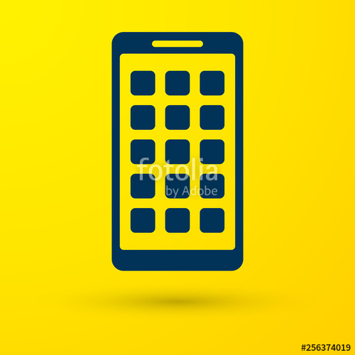 500x500 Blue Mobile Apps Icon Isolated On Yellow Background Smartphone