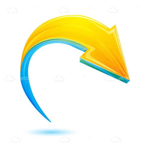 500x500 Abstract Yellow And Blue Arrow Icon