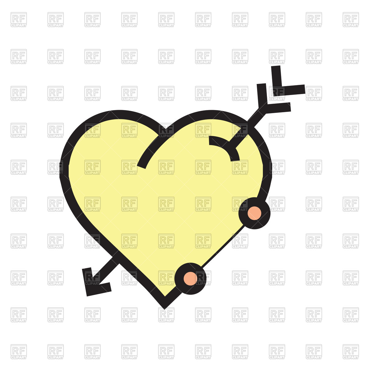 1200x1200 Yellow Arrow On Heart Icon Vector Image Of Icons And Emblems