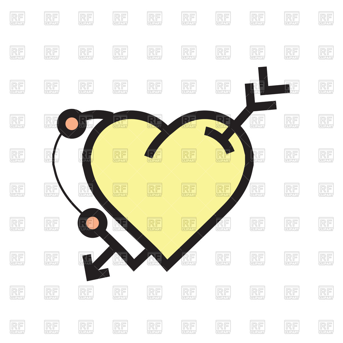 1200x1200 Yellow Arrow On Twins Heart Icon Vector Image Of Icons And Emblems