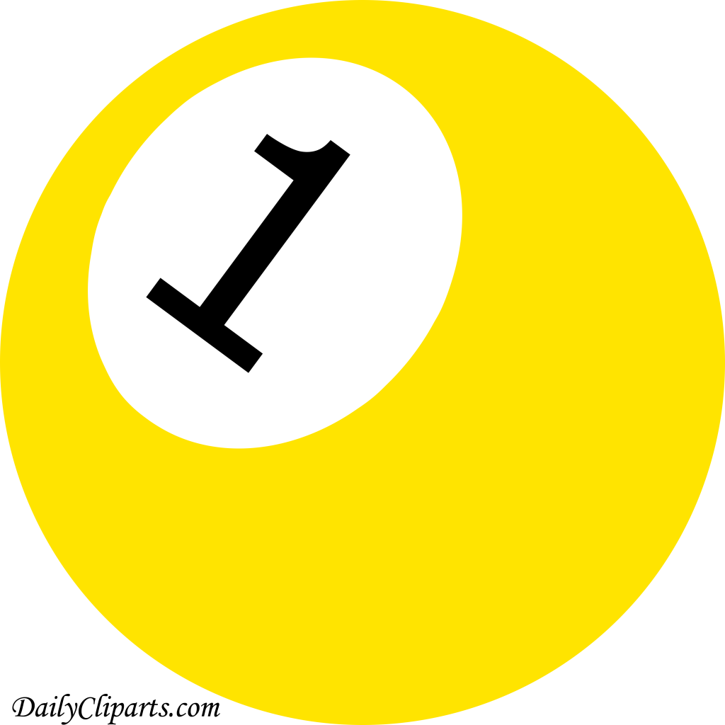 1024x1024 Number Pool Ball Yellow Color Clipart Icon Daily Cliparts