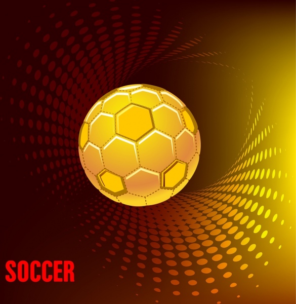 585x600 Soccer Advertising Banner Swirling Yellow Ball Icon Free Vector