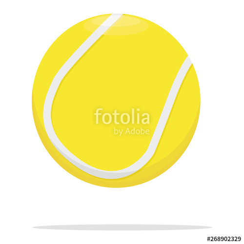 500x500 Tennis Ball Vector Icon Game Ball Concept Illustration Yellow