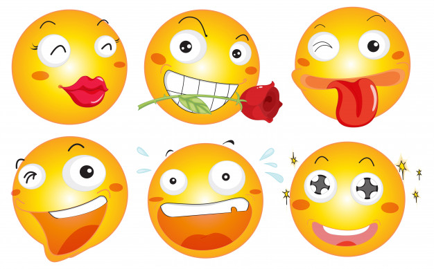 626x389 Yellow Ball With Different Facial Expressions Vector Free Download