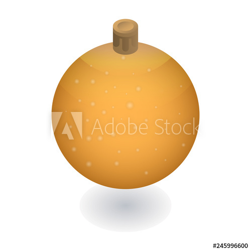 500x500 Yellow Tree Ball Icon Isometric Of Yellow Tree Ball Vector Icon