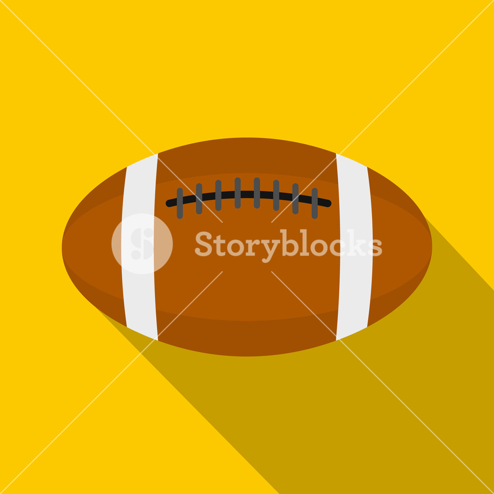 1000x1000 Brown Leather Rugby Ball Icon Flat Illustration Of Brown Leather