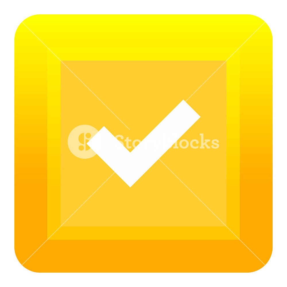 1000x1000 Yellow Square Button Icon Flat Illustration Of Yellow Square