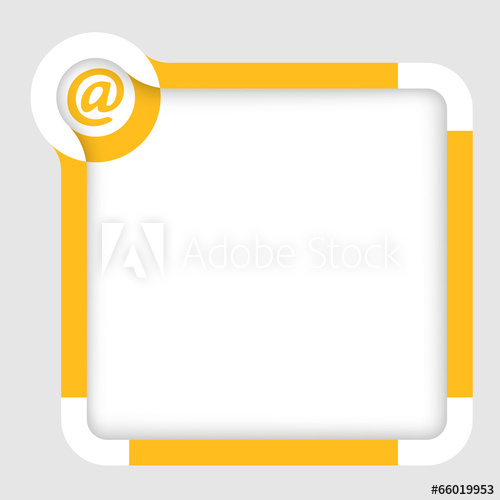 500x500 Vector Box For Text With Yellow Email Icon