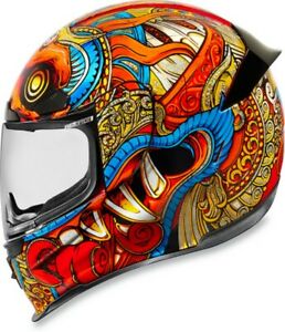 258x300 Icon Airframe Pro Barong Motorcycle Helmet Redyellow Ebay