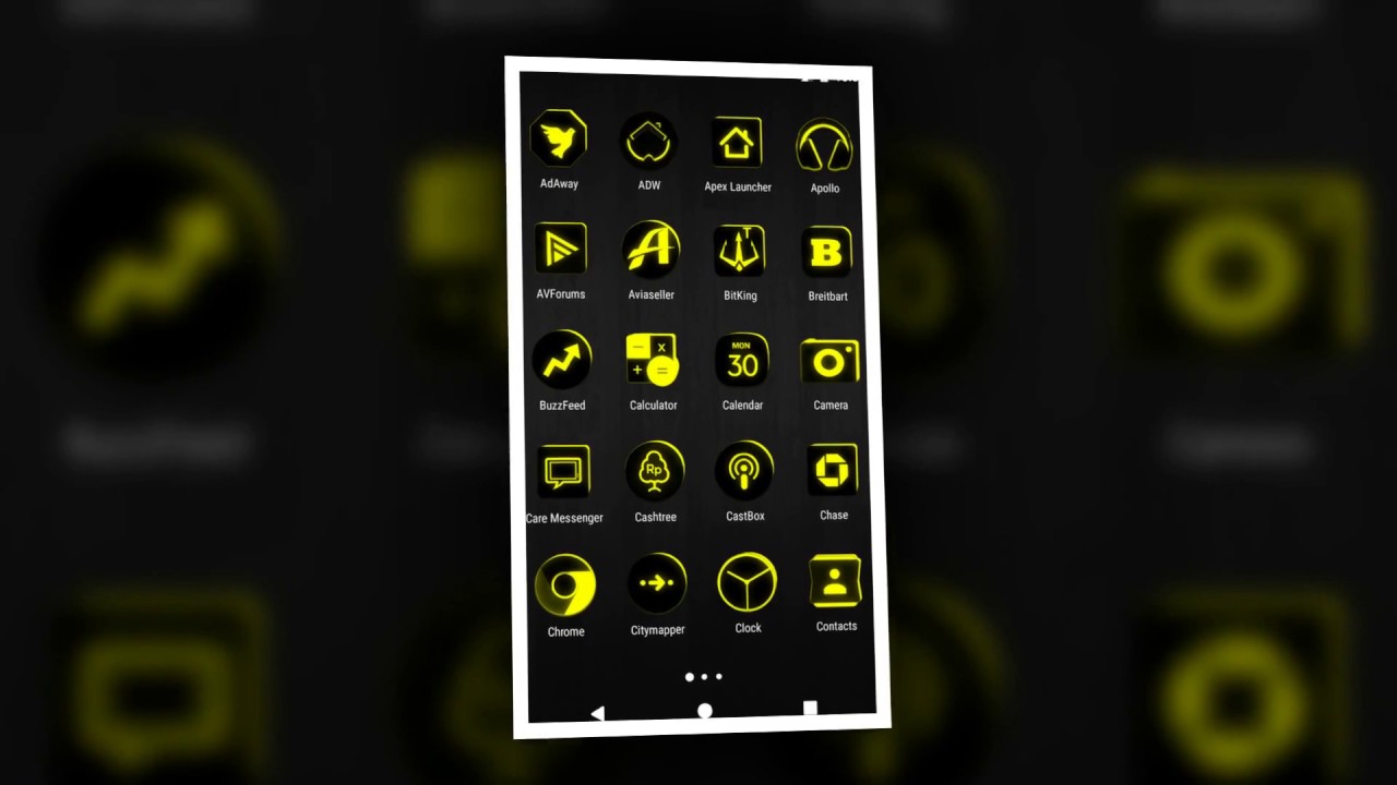 1280x720 Flat Black And Yellow Icon Pack Free For Mobile And Tablet Devices