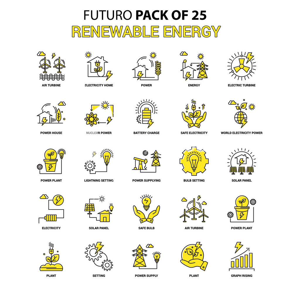 1000x1000 Renewable Energy Icon Set Yellow Futuro Latest Design Icon Pack