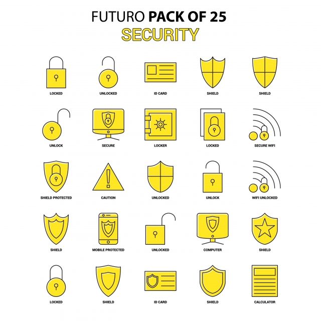 640x640 Security Icon Set Yellow Futuro Latest Design Icon Pack, Business