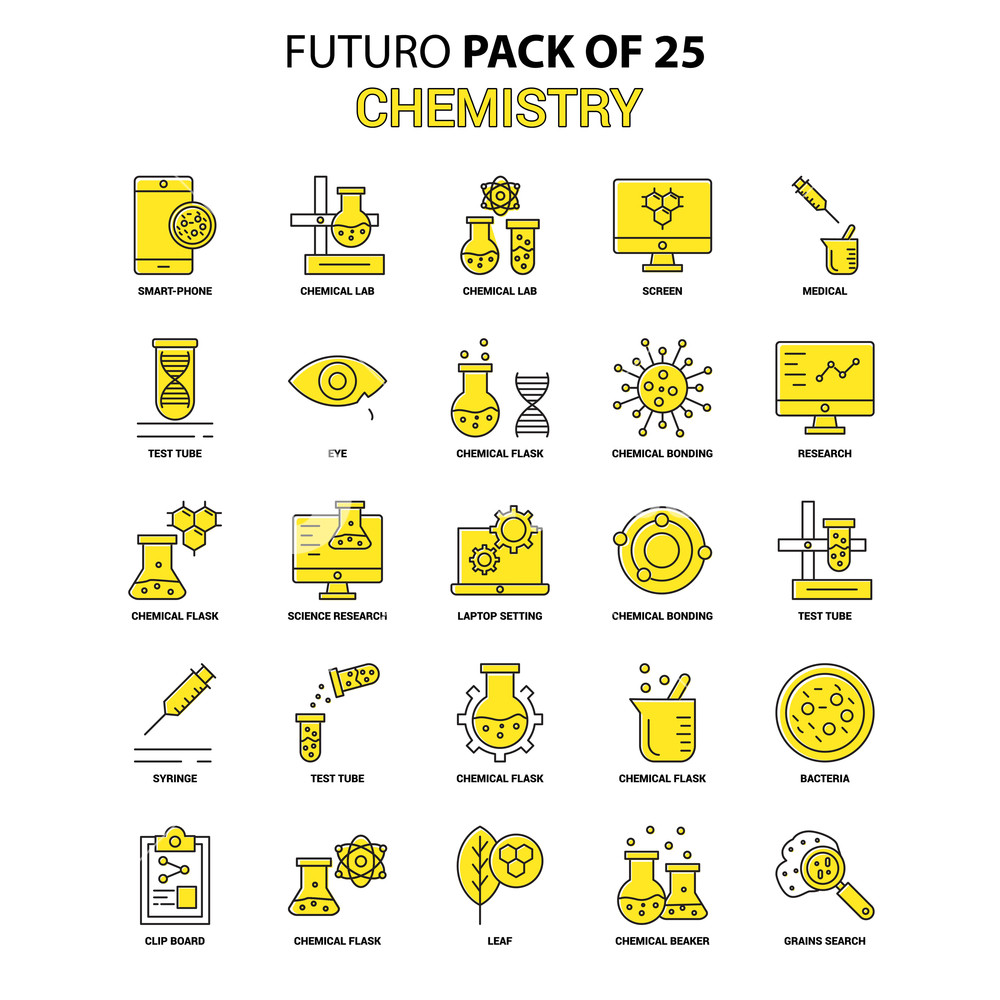 1000x1000 Chemistry Icon Set Yellow Futuro Latest Design Icon Pack Royalty