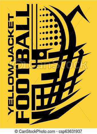 340x470 Yellow Jacket Football Vector