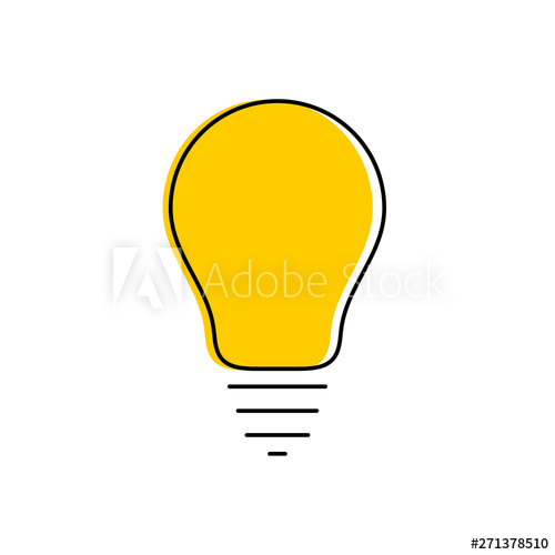 500x500 Modern Yellow Light Bulb Thin Line Icon Idea And Creativity