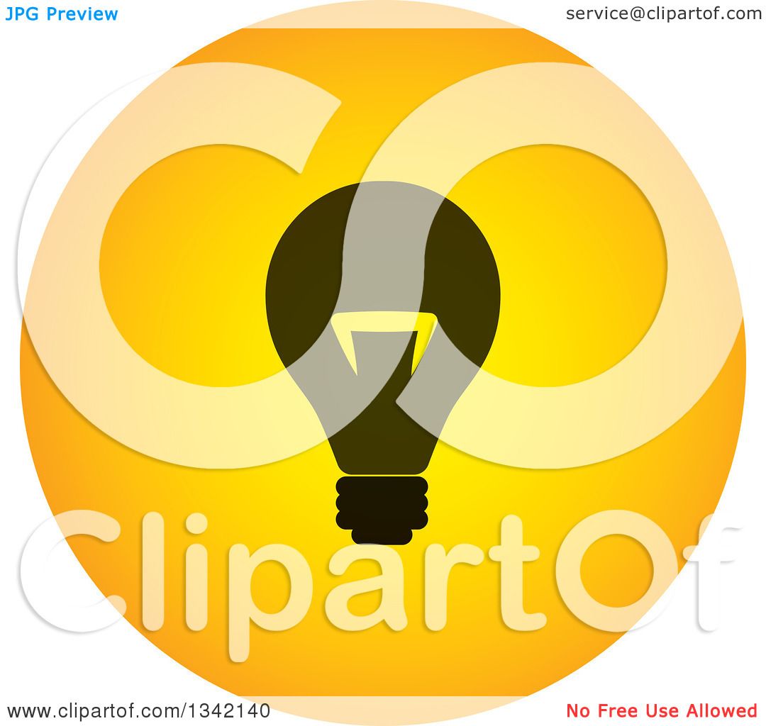 1080x1024 Clipart Of A Round Black And Yellow Light Bulb Button App Icon