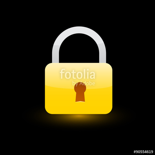 500x500 Yellow Lock Icon Vector Stock Image And Royalty Free Vector