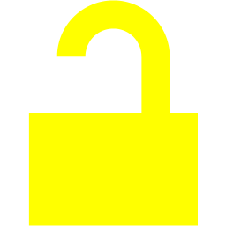 256x256 Yellow Lock Unlocked Icon