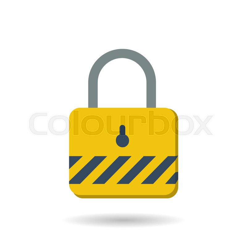 800x800 Flat Safety Lock Icon Closed Padlock Stock Vector Colourbox