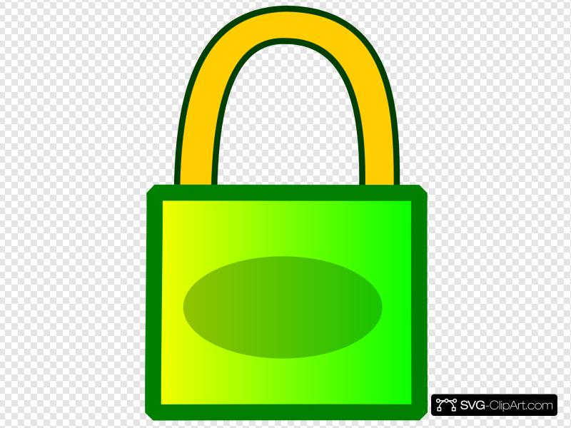 800x600 Green And Yellow Lock Clip Art, Icon