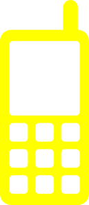 129x296 Yellow Icon Mobile Phone Clip Art
