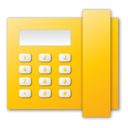 256x256 Telephone, Yellow, Tel, Phone Icon