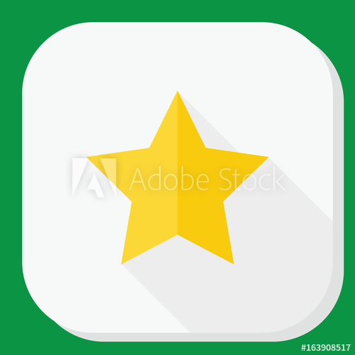 500x500 Yellow Star Icon With Long Shadow Modern Simple Flat Sign