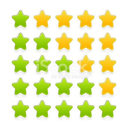 440x440 Five Sign Green Yellow Star Web Icon Internet Rating Stock Vector