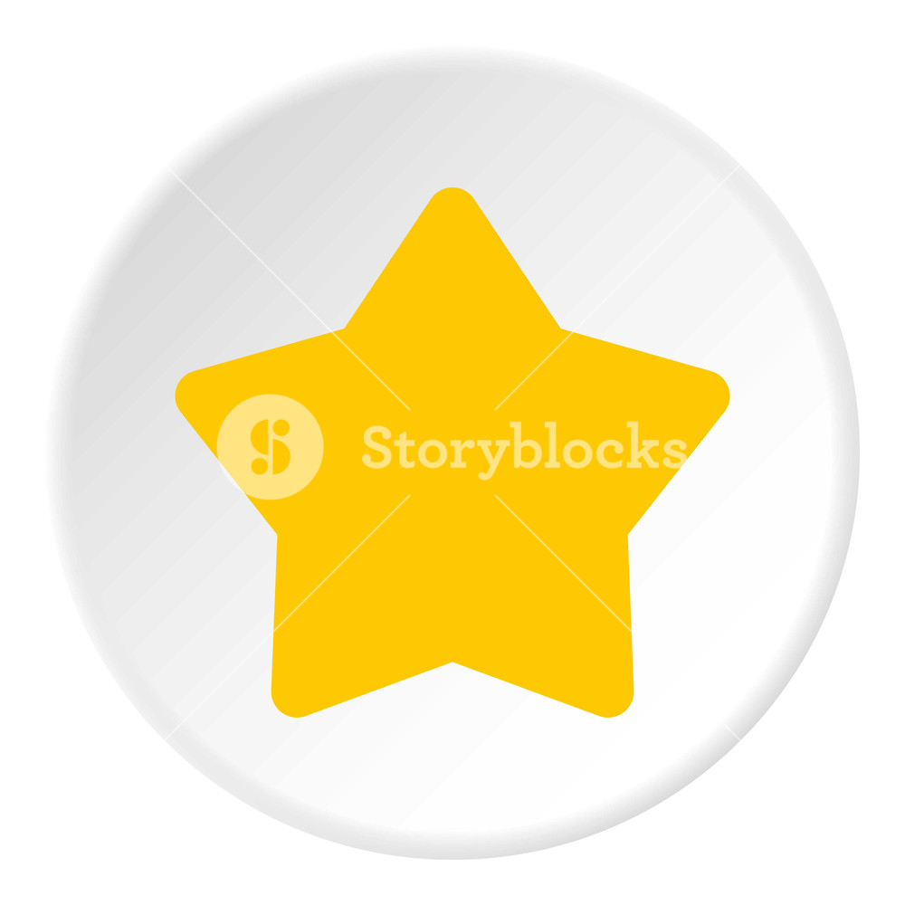1000x1000 Five Pointed Yellow Star Icon Flat Illustration Of Five Pointed