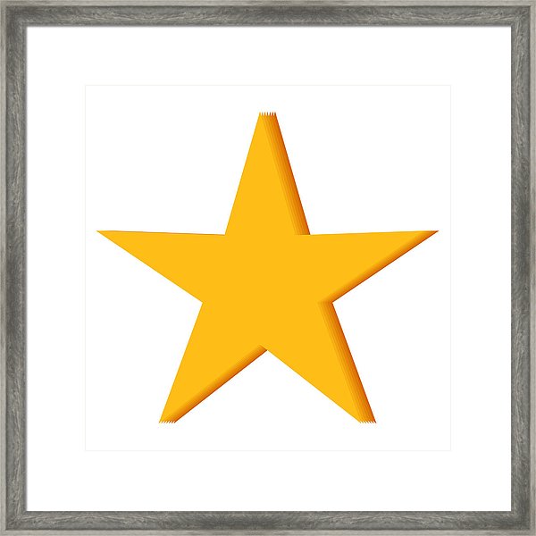 600x600 Isolated Yellow Star Icon, Ranking Mark Framed Print