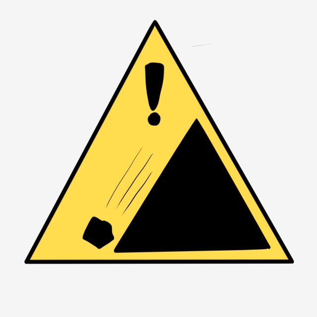 640x640 Caution Landslide Warning Icon, Yellow Warning Icon, Safety Icon