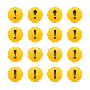 300x300 Yellow Warning Icon Exclamation Mark Sign Circle Button Stock