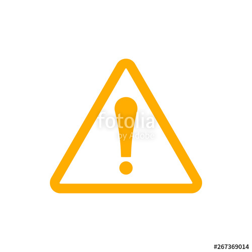 500x500 Yellow Warning Icon Vector Isolated Stock Image And Royalty