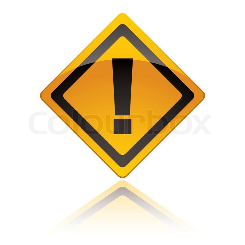 800x800 Yellow Warning Sign Icon With Stock Vector Colourbox