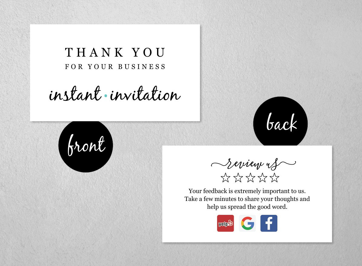 1194x879 Review Request Thank You Business Card W Icons