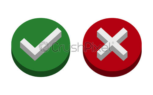500x311 Symbol Yes Or No On White, Stock Vector Crushpixel